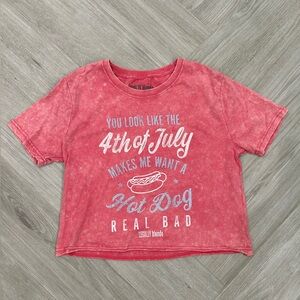 Legally Blonde Fourth of July Hot Dog Cropped T-Shirt Small